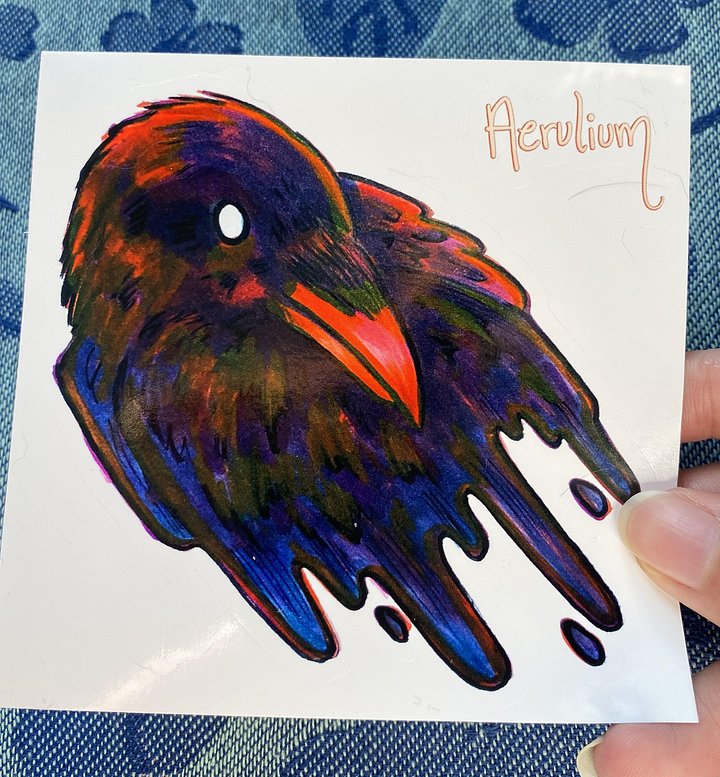 Midnight Summer Gloopy Raven Kiss-Cut Sticker product image (1)