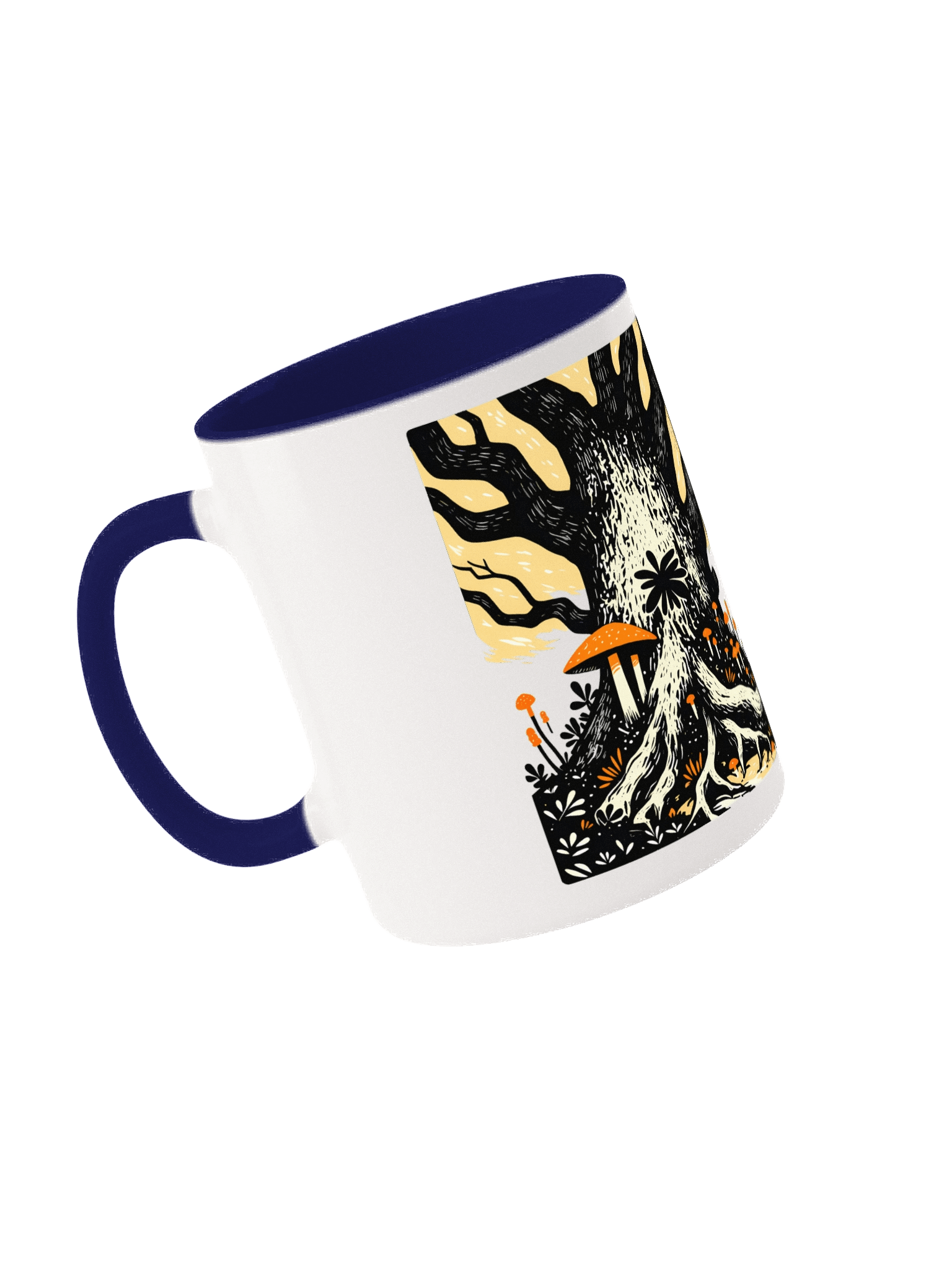 Black & White Symbiosis - Tree Roots & Fungi Ceramic Mug product image (20)