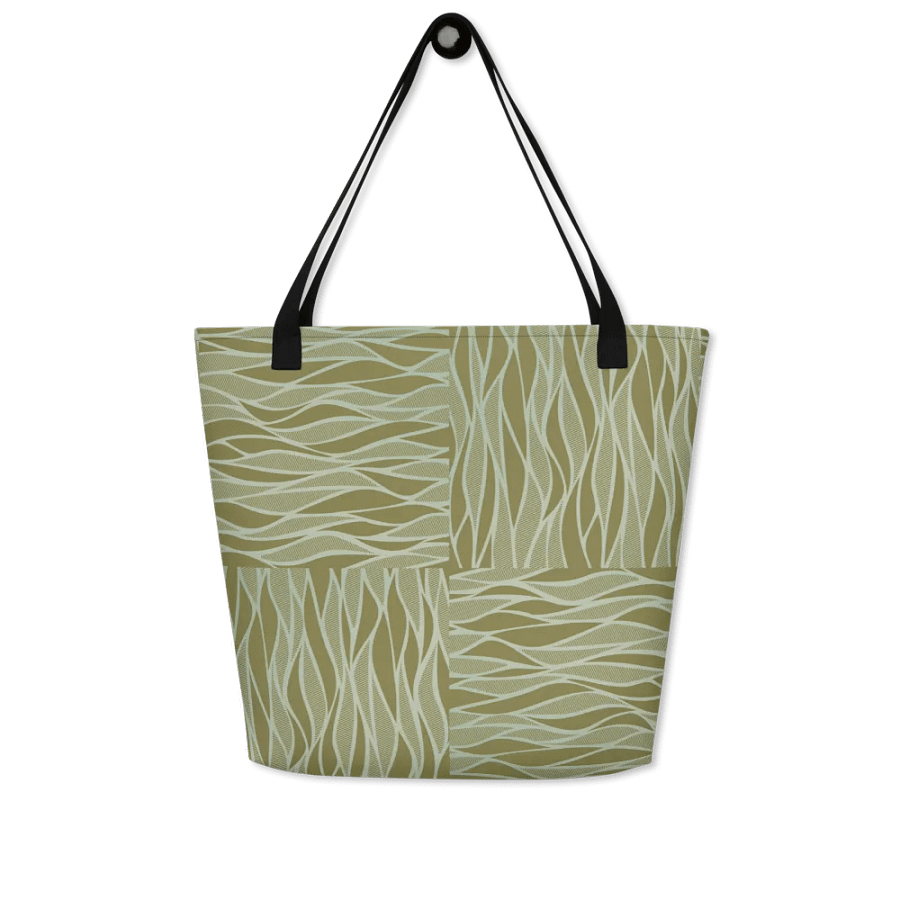 Big tote bag with pocket olive color  textures product image (5)