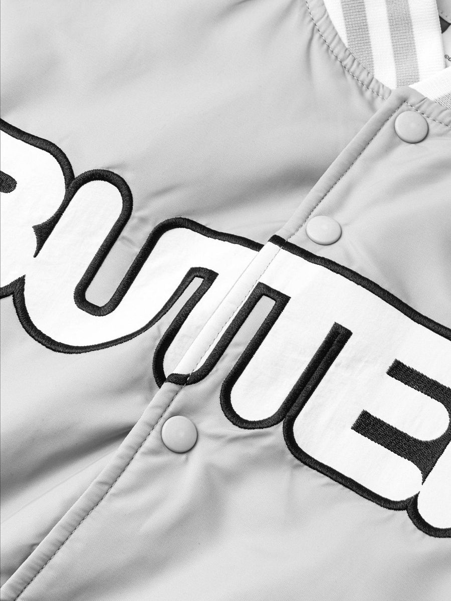 Grey Nylon Bomber Jacket product image (3)