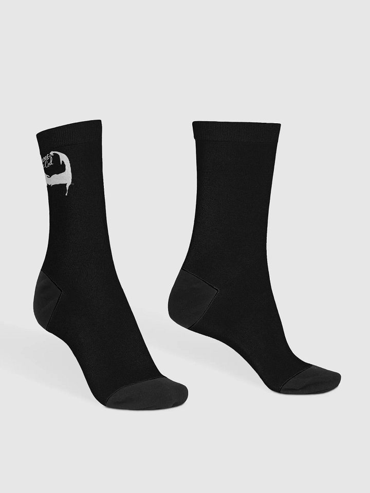Salty Soles Crew Socks | BOURNE to Cape Cod™ Edition | White Logo on Black product image (2)