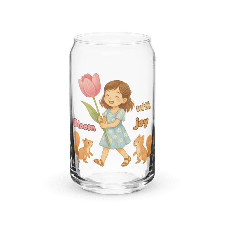 Tulip and Squirrels Can-Shaped Glass product image (2)