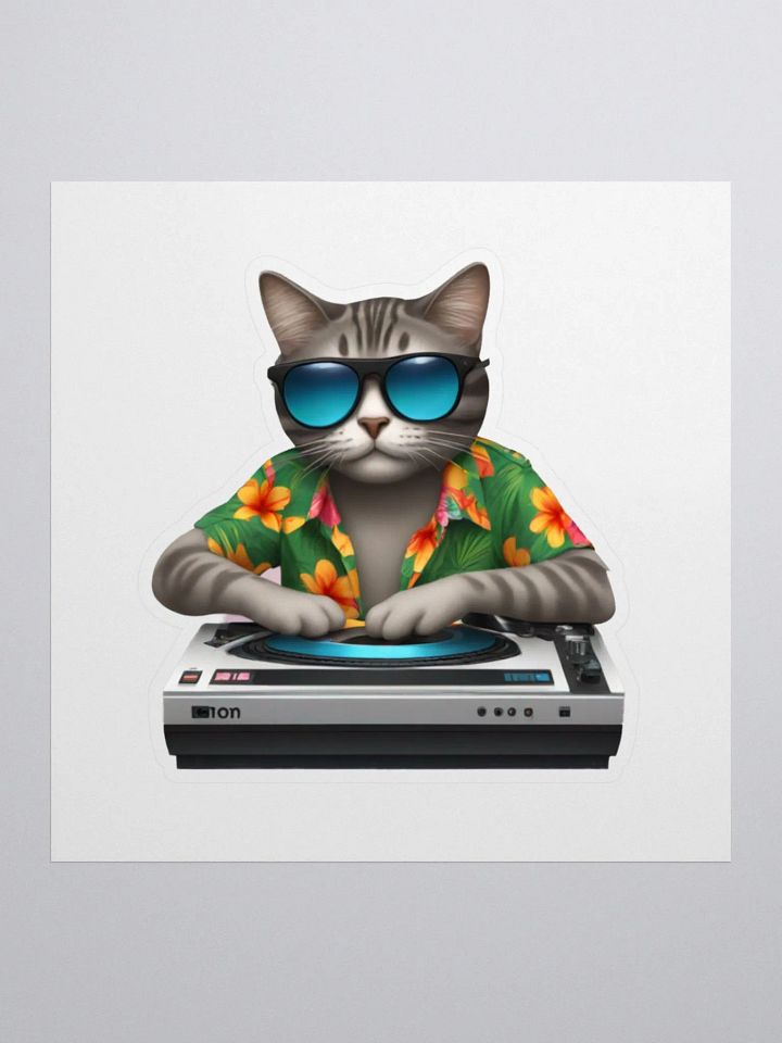 Cat DJ Sticker product image (1)