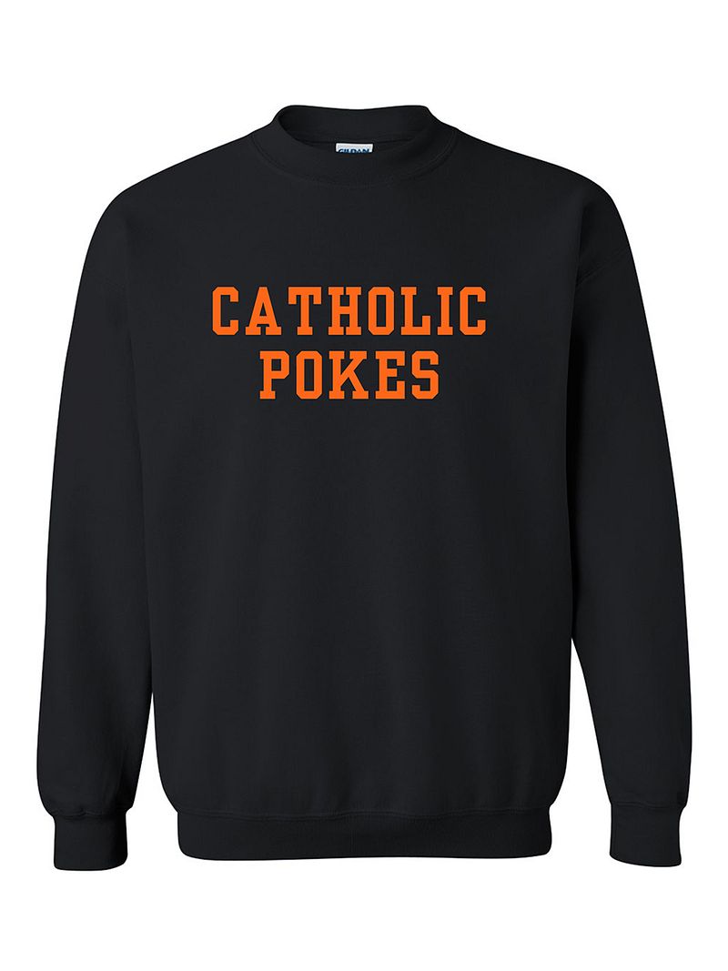 Catholic Pokes - Black Crewneck