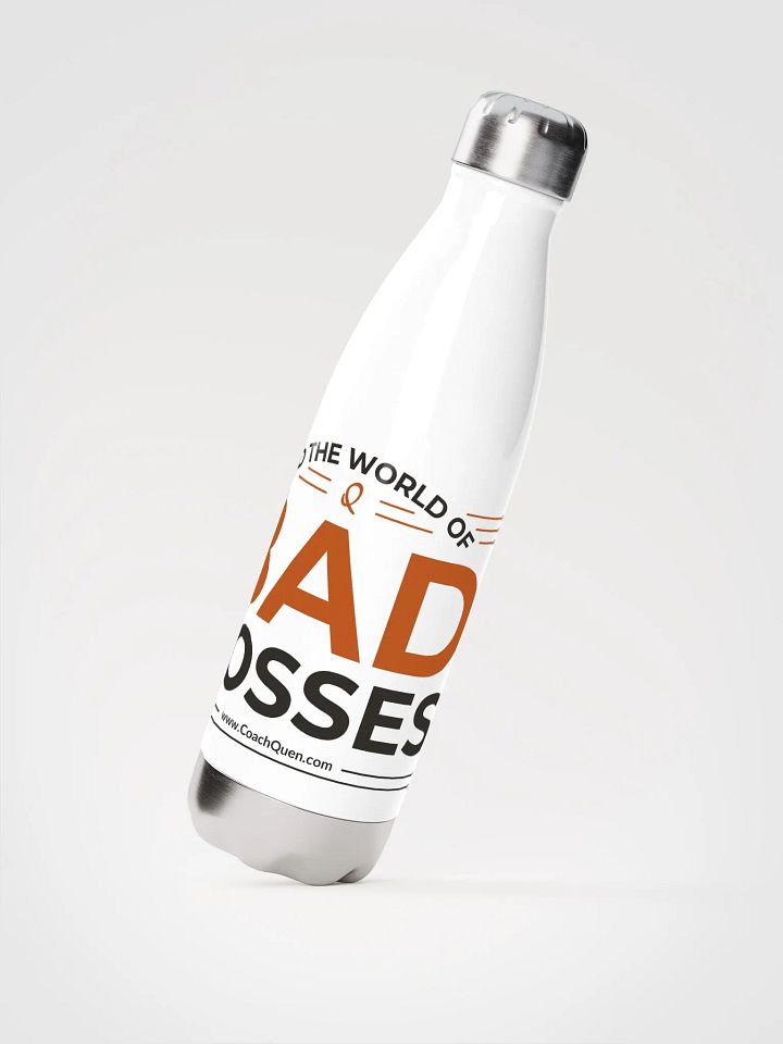 Rid the World of Bad Bosses Black Logo Stainless Steel Water Bottle product image (1)