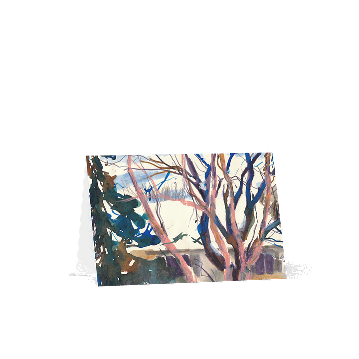Sunny Winter Day Studio Window View Greeting Card – Original Sketchbook Art product image (1)