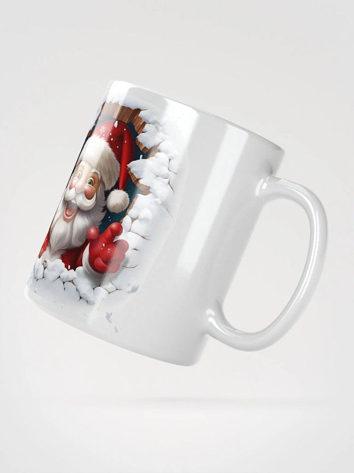 Peek-a-Boo Santa 3D Christmas Mug - Jolly Double-Sided Design product image (5)