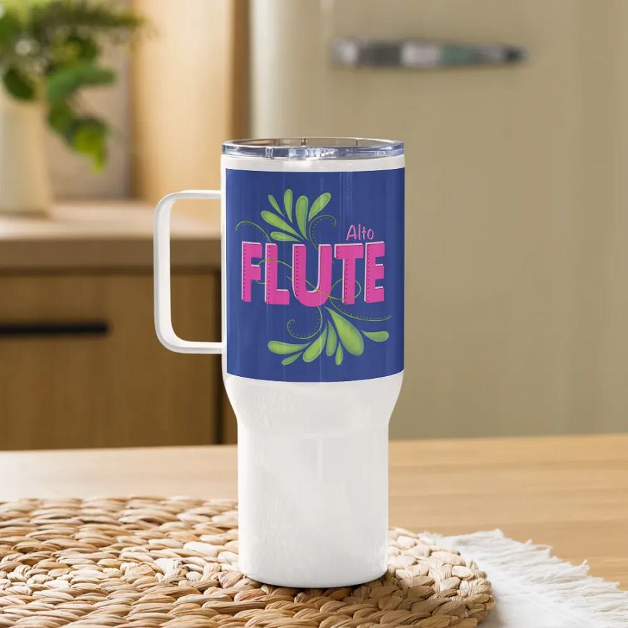 Flute Flourish Travel Mug with Handle - Alto product image (7)