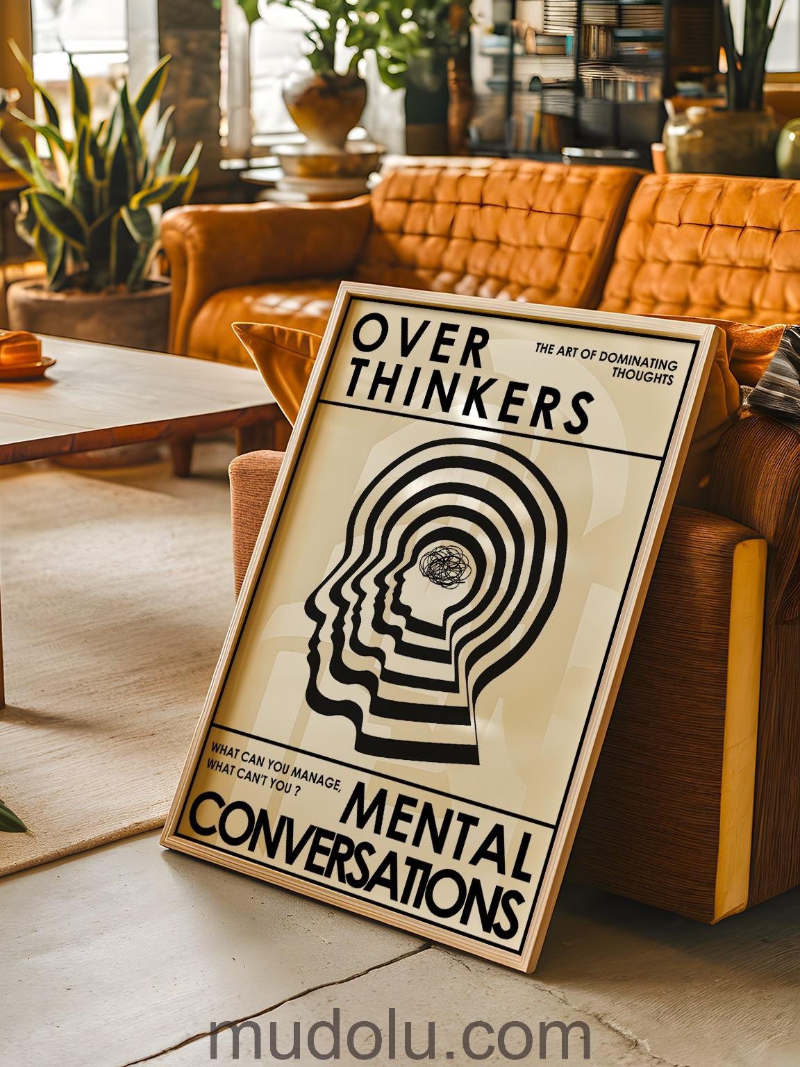OverThinkers Wall art Poster White Black product image (6)