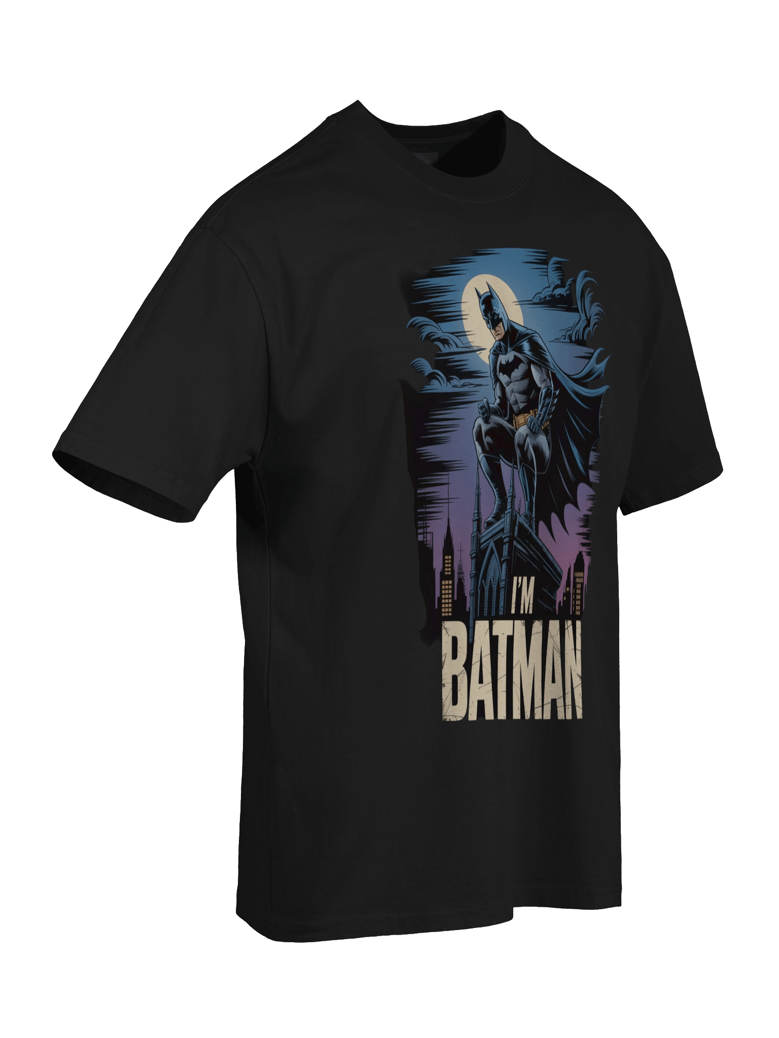 Nocturnal Perch: I'm Batman Oversized Faded T-Shirt product image (8)