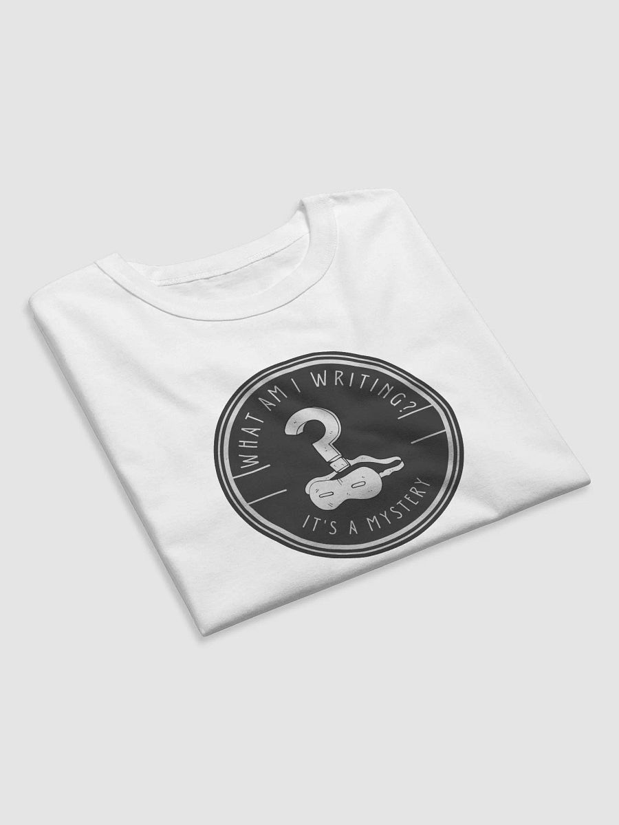 What am I Writing? It's a Mystery relaxed white t-shirt product image (5)