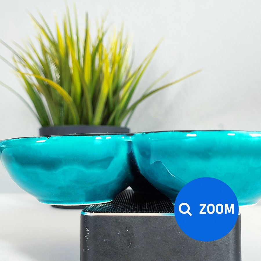 Ceramic snack dish, turquoise/green/emerald — handmade pottery product image (7)
