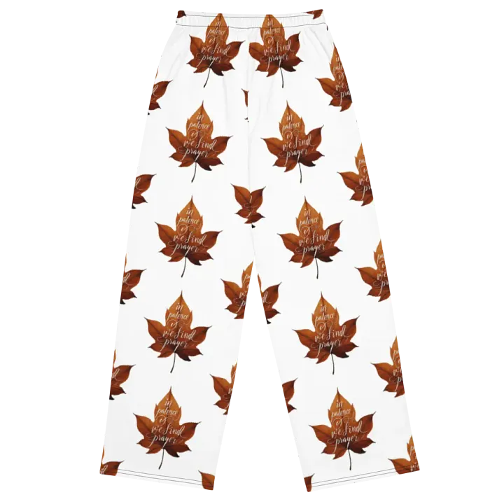 Maple Leaf All-Over Print Wide-Leg Pants product image (2)