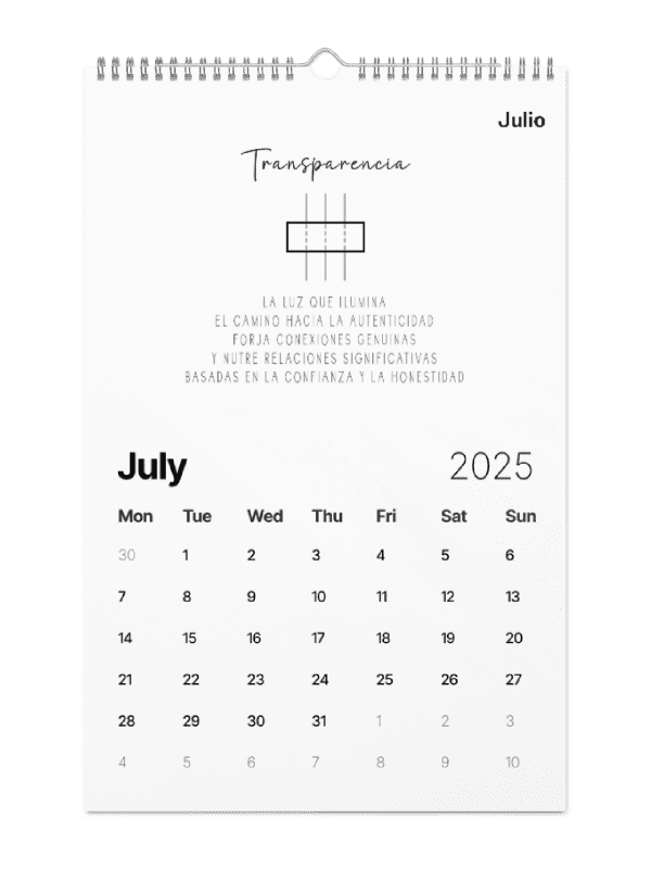 Espanol Implicito-Spanish Implied 2025 Calendar-Calendario (Dias en ingles)-Now $10.50 Use promo code VIBES4LOVE at checkout product image (8)