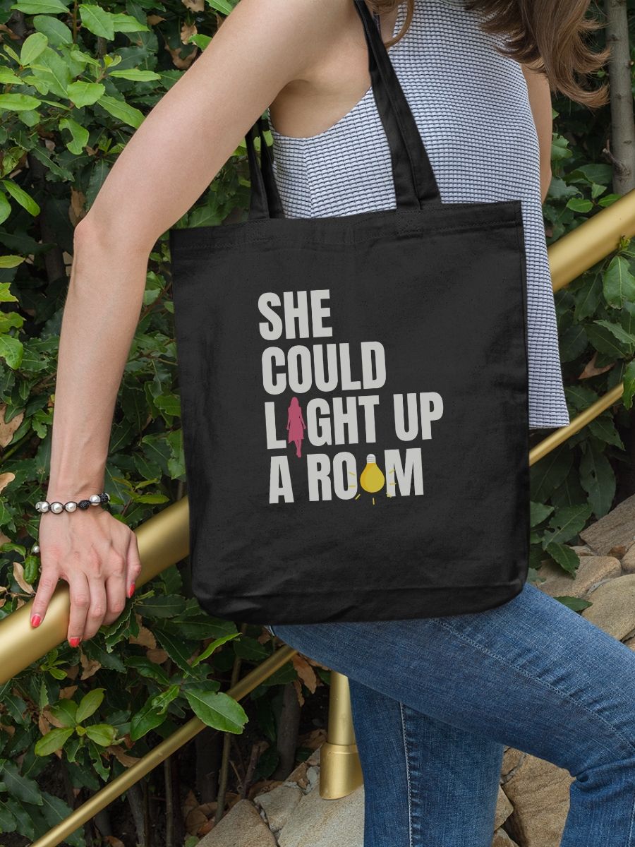 She Could Light Up A Room Black Canvas Bag product image (1)