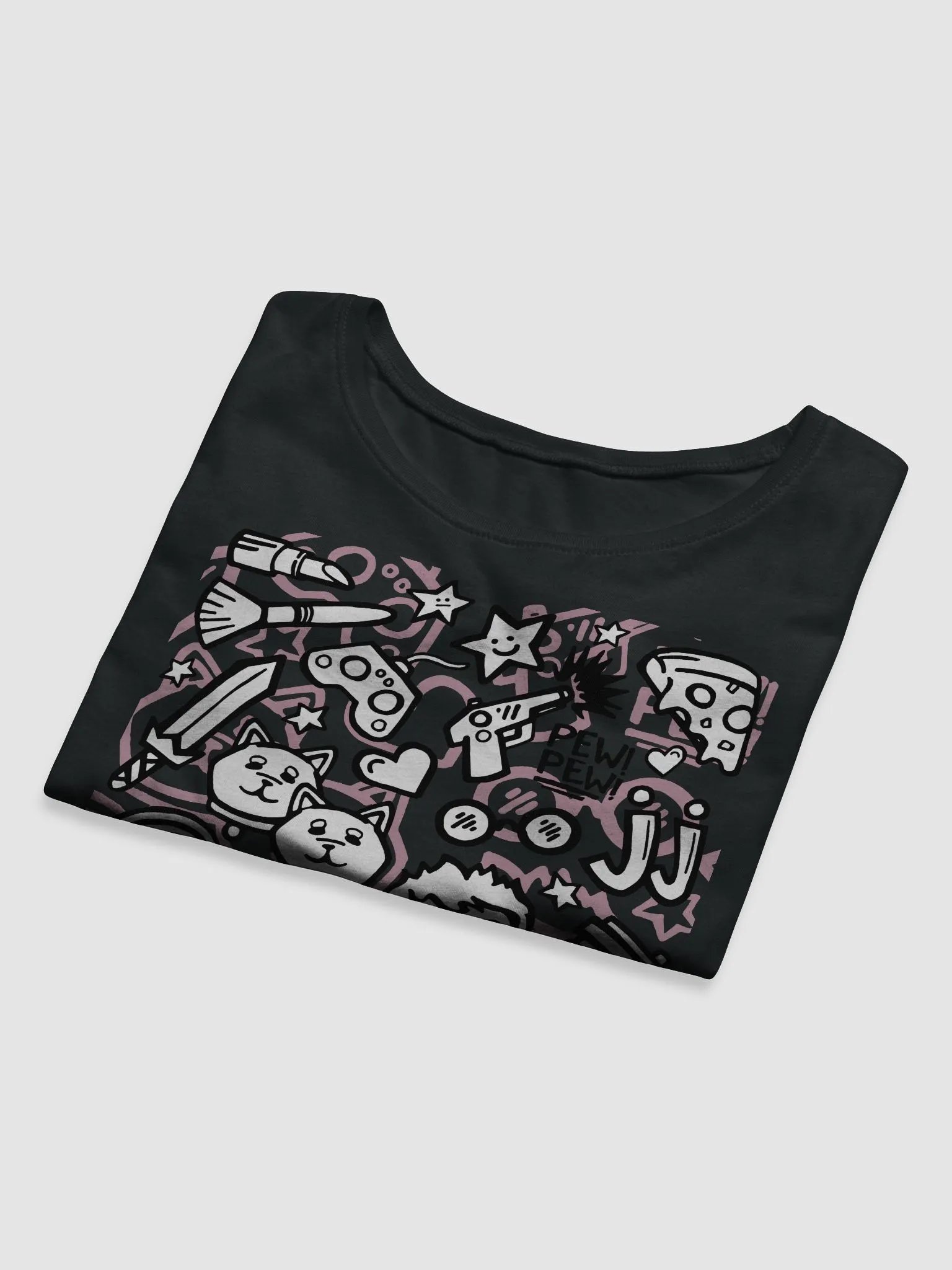 J-Doodle Crop Tee (Black) product image (9)