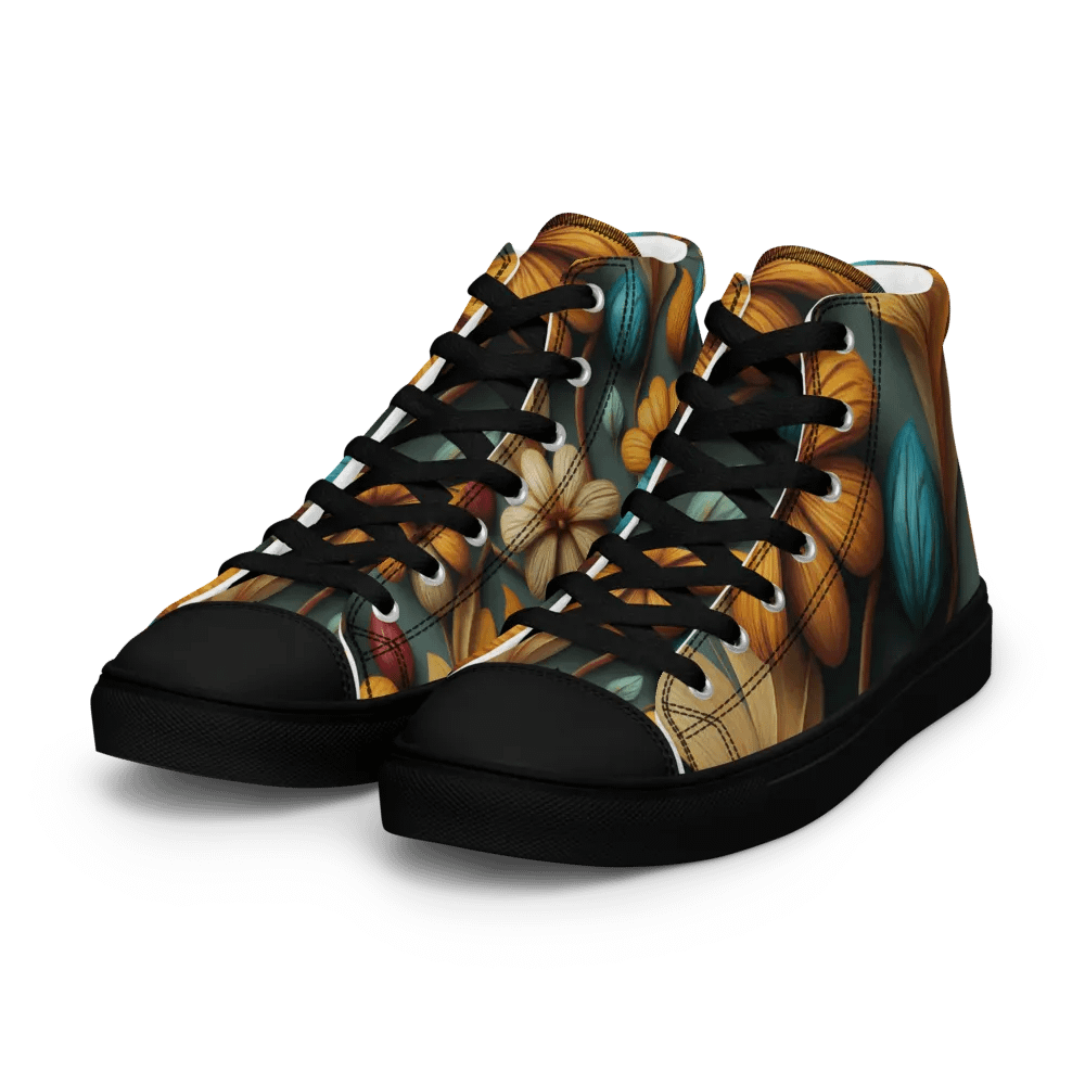 3D Floral Design _ Calceonova Streetwear _ Woman High-Top Sneakers product image (8)