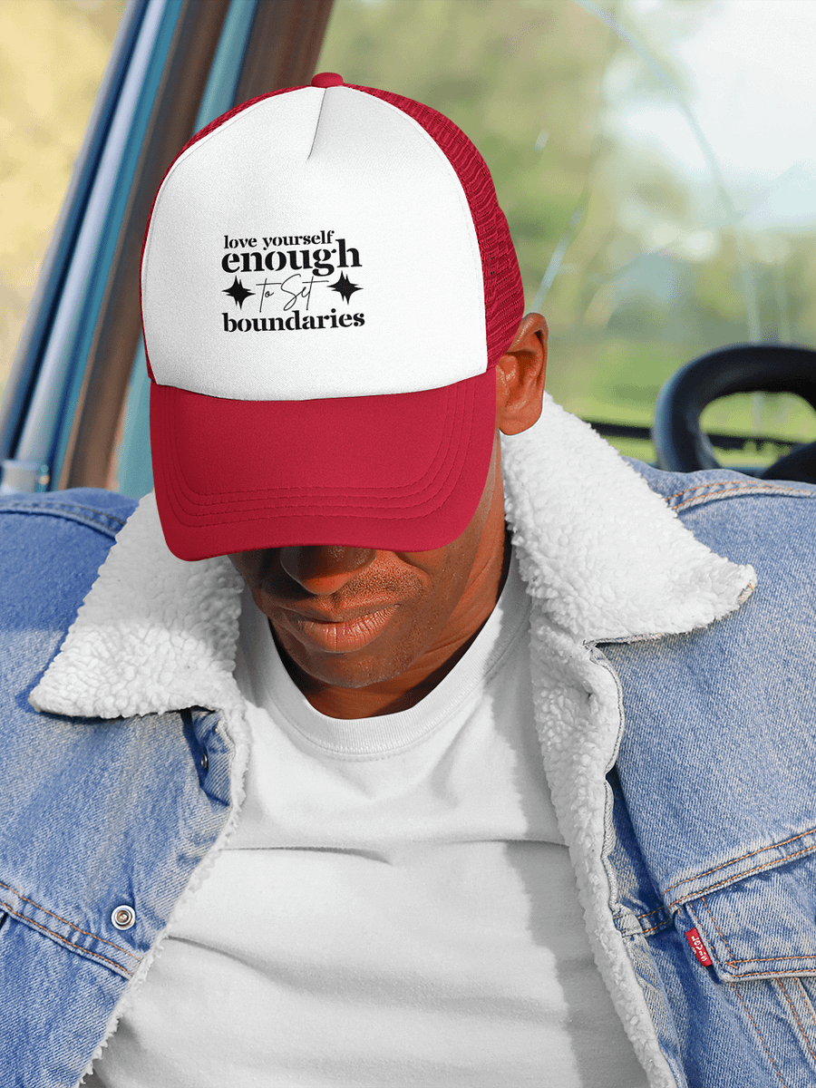 Love Yourself Enough Self Care Former Trucker Hat - Light. product image (1)