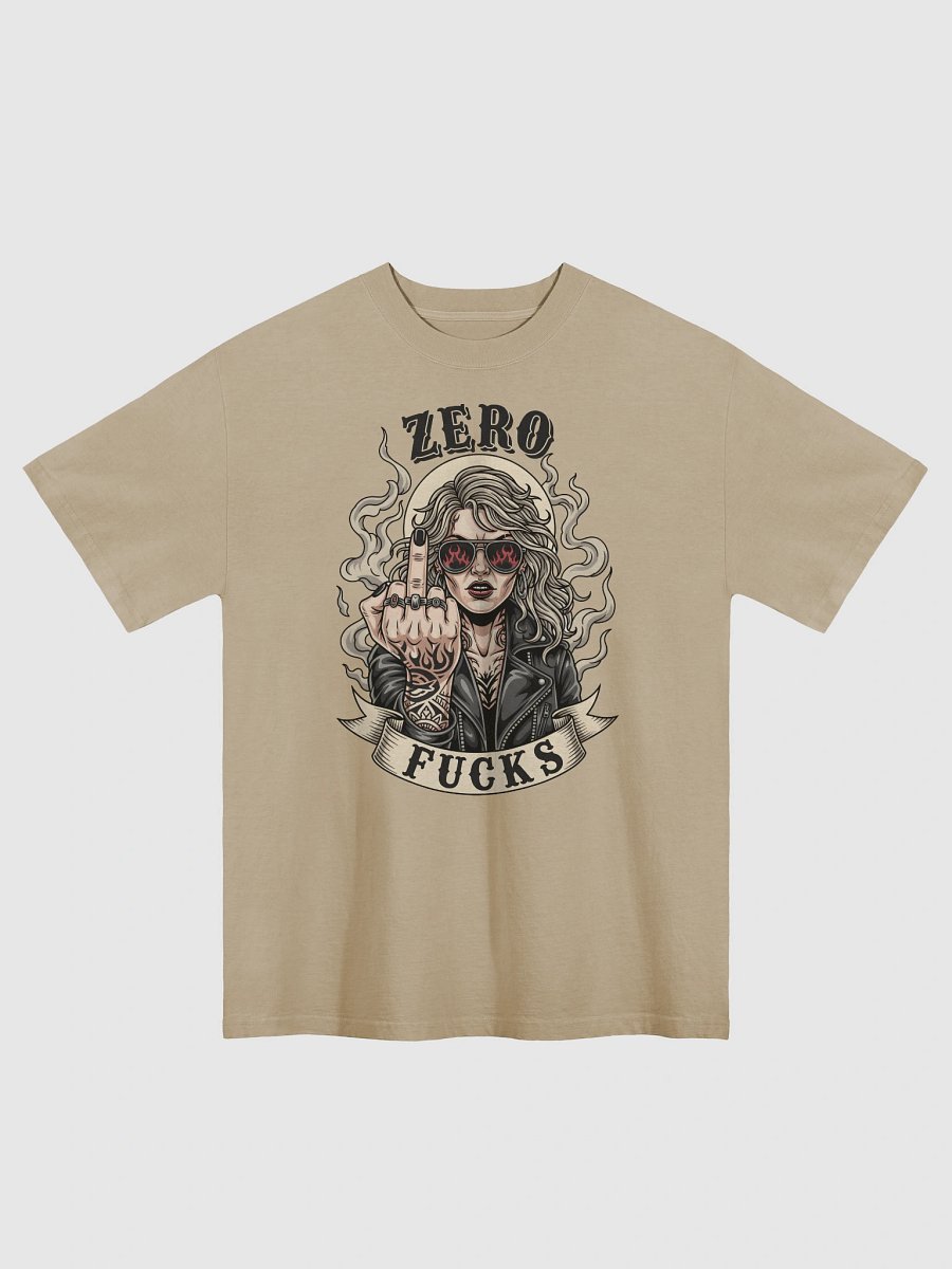 ZERO F**S – Badass Feminine Middle Finger Statement Tee product image (2)