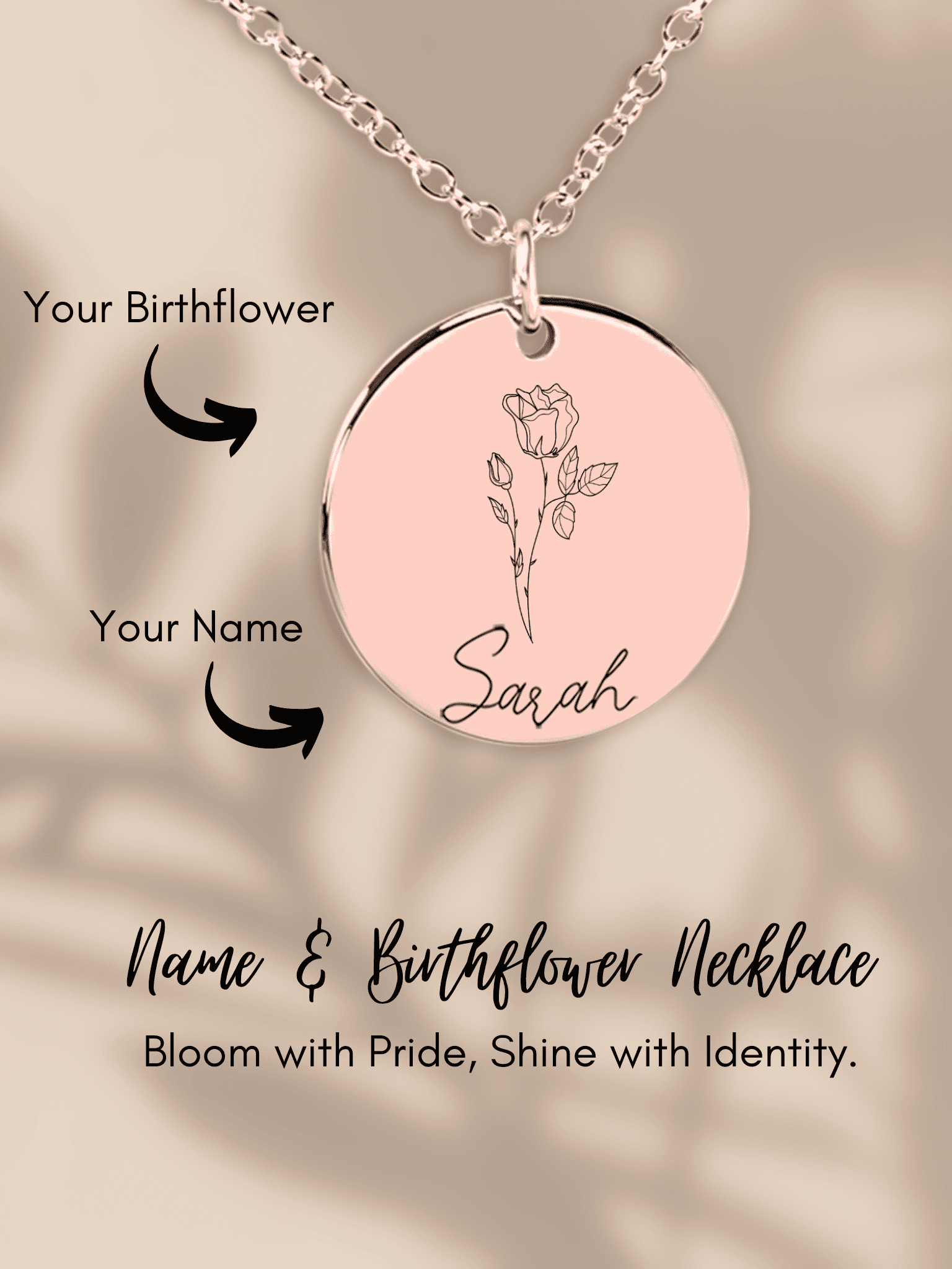 Time to Bloom Necklace - Custom Name & Birth Flower Necklace product image (7)