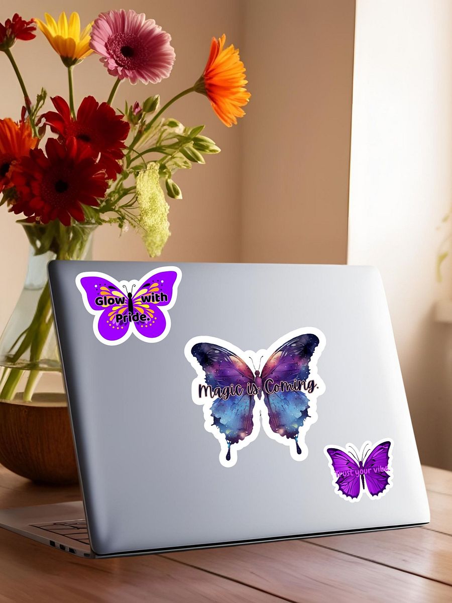 Trust Your Vibe – Purple Butterfly Inspirational Quote Sticker product image (5)