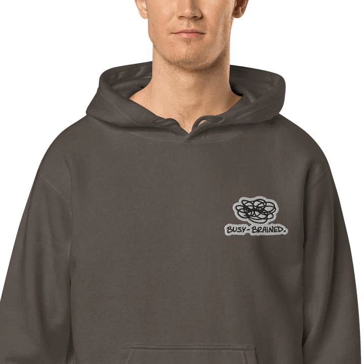 BUSY-BRAINED (L.C. bubble design) embroidered pigment hoodie product image (1)
