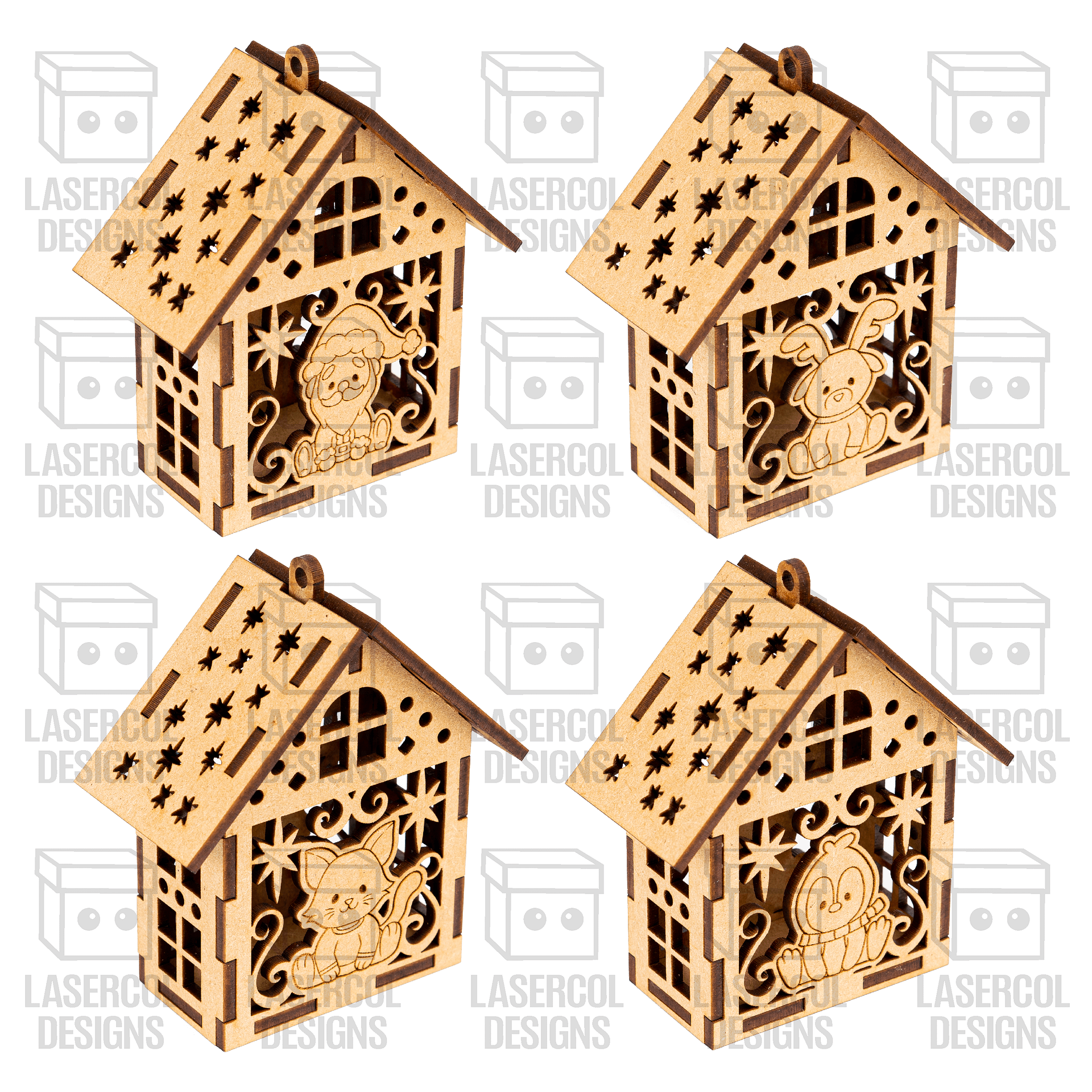 Christmas Characters Houses Ornaments Box Set 1 & Set 2 - Laser Cut Files product image (6)