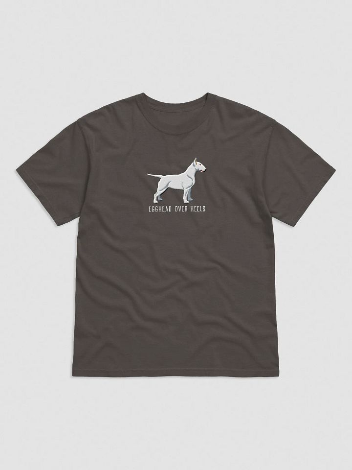 Egghead Over Heels T-Shirt(Embroidered) of an English Bull Terrier(White) product image (1)