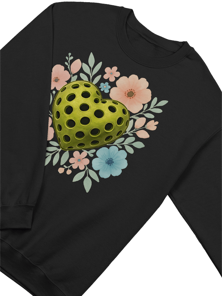 Pickleball Heart Flowers Heartfelt Blooms Crewneck Sweatshirt product image (2)