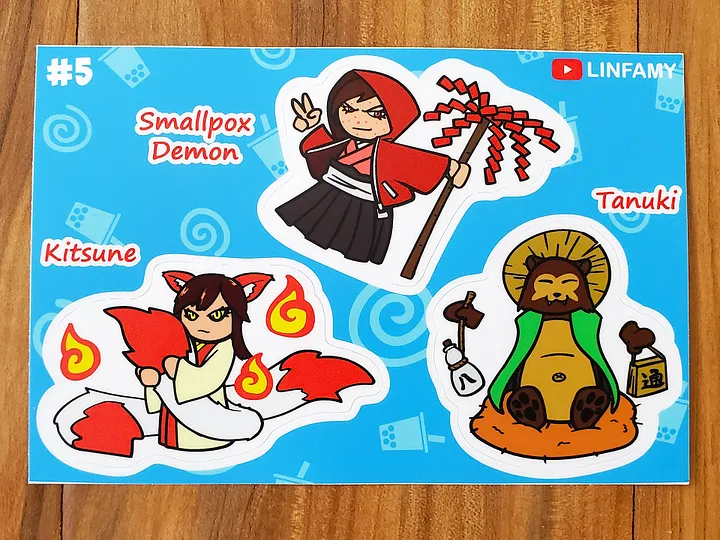 3-Pack Yokai Stickers product image (2)