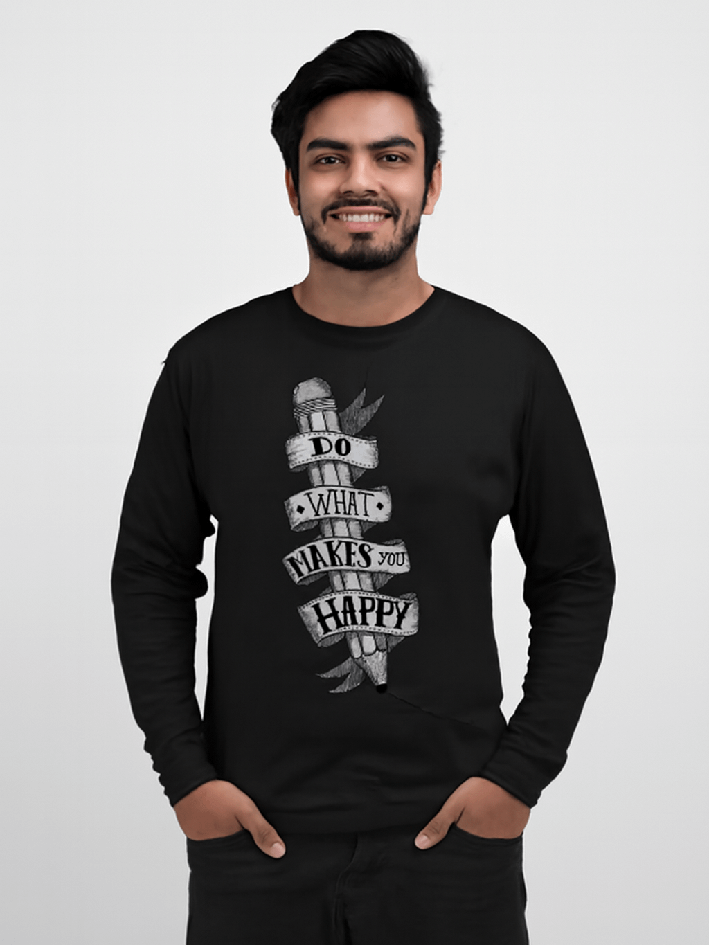 Motivational Pencil Ribbon Long Sleeve T-Shirt product image (1)