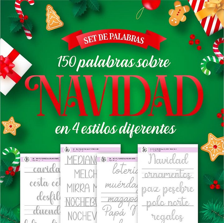 Set de 150 Palabras sobre Navidad - 4 Estilos de Letras product image (1)
