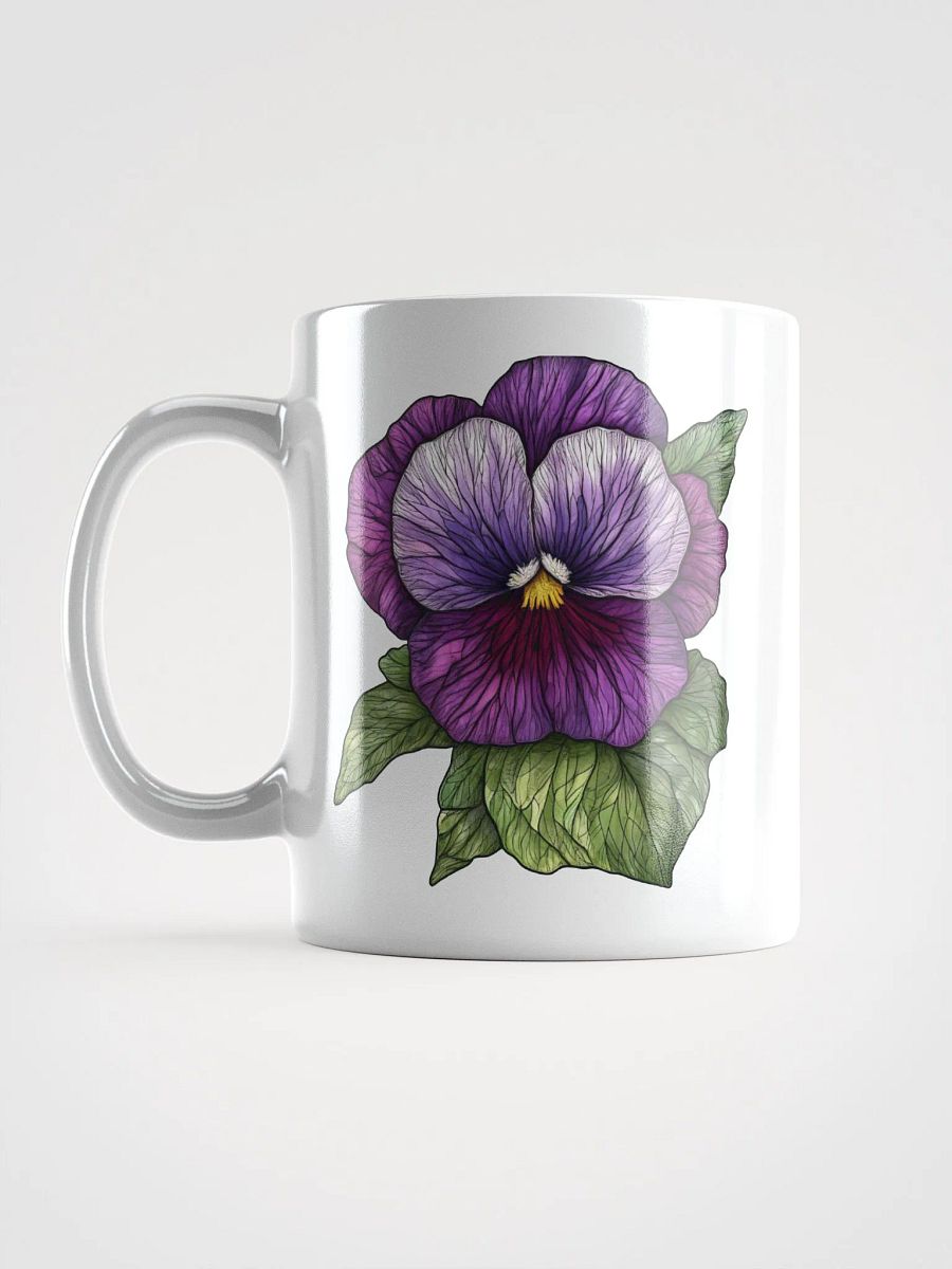 Stained Glass Pansy White Glossy Mug product image (16)