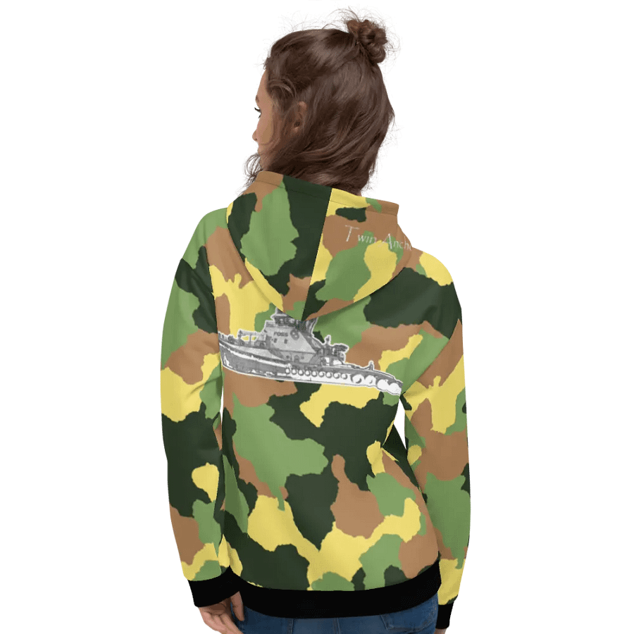 Green Camouflage Foss tug Sketch Hoodie product image (6)