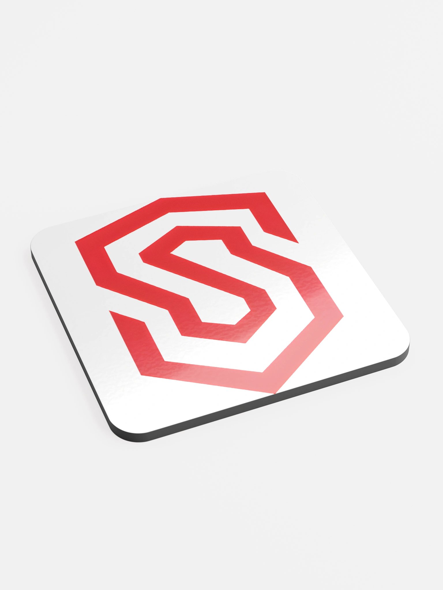 Modern Red Geometric Cork Coaster product image (2)