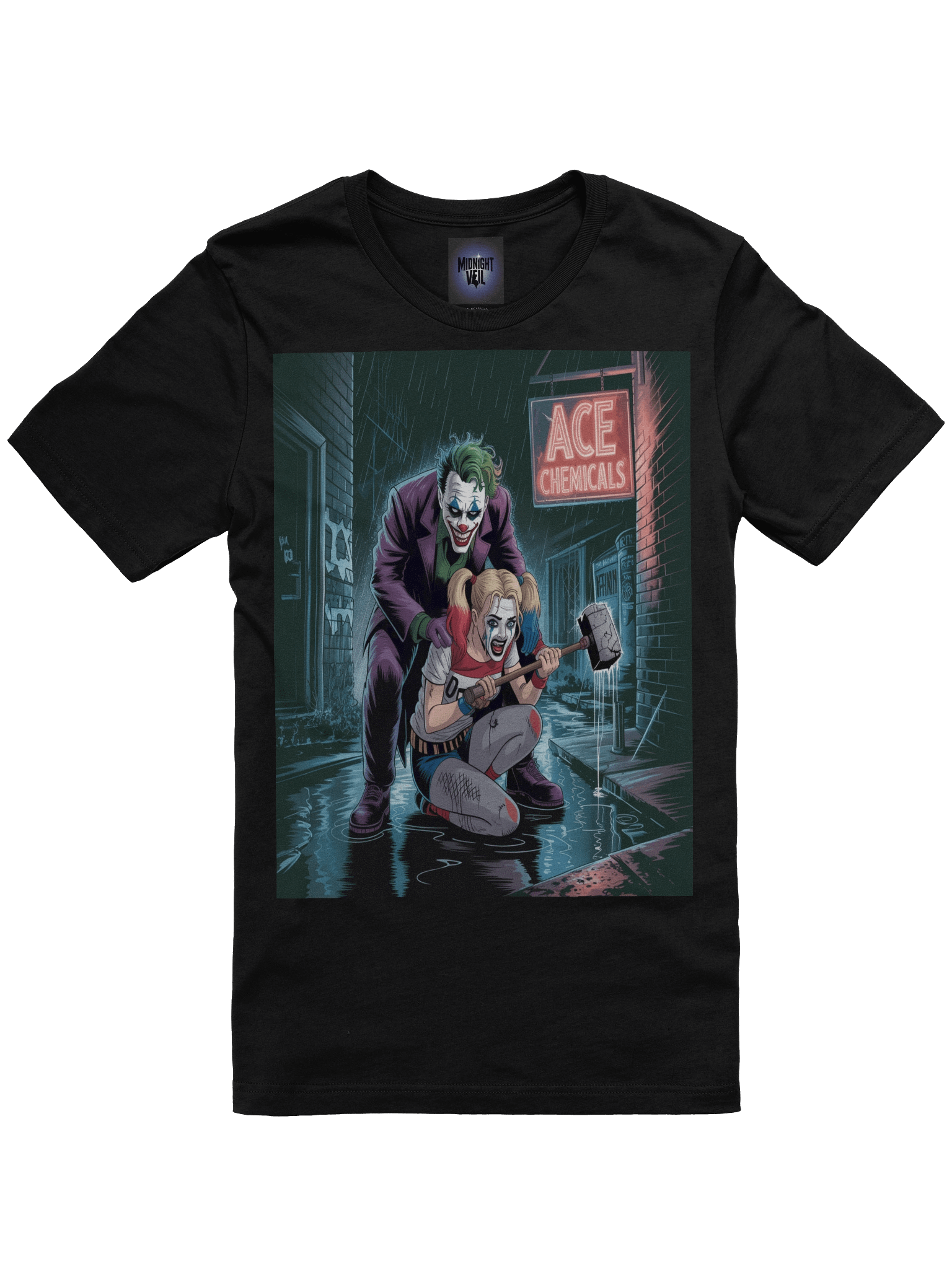 Joker & Harley Quinn 'Ace Chemicals' Rainy Hammer Supersoft T-Shirt product image (3)