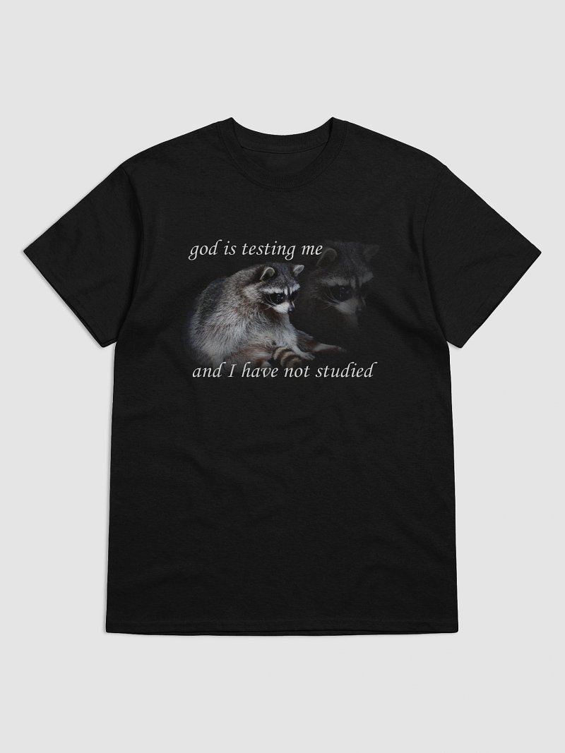 God is Testing Me Raccoon T-shirt