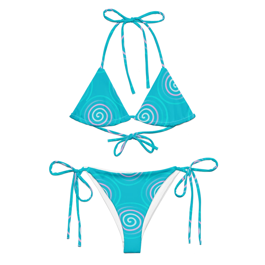 Beautiful Minimalist Ocean Swirl Pattern String Bikini product image (6)