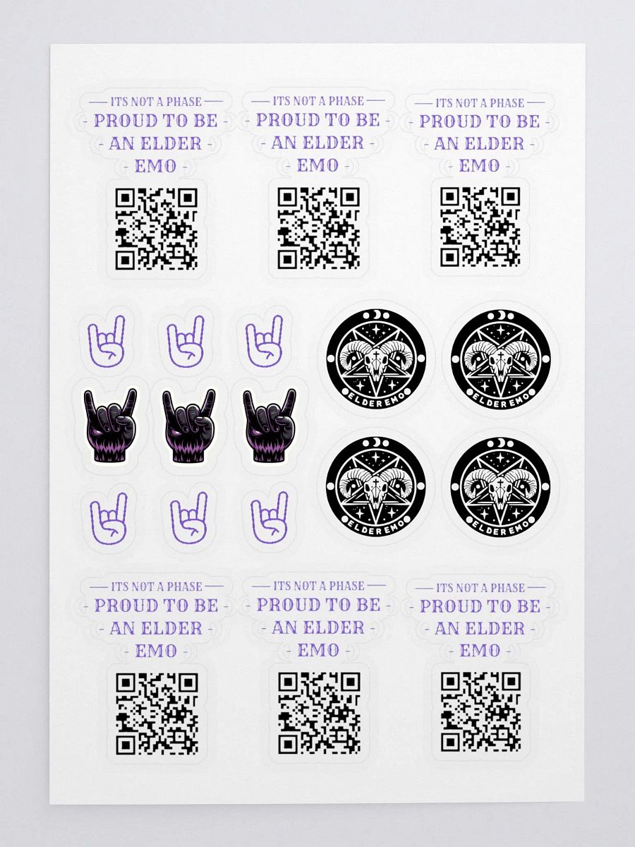 Elder Emo QR Code Sticker Sheet product image (1)