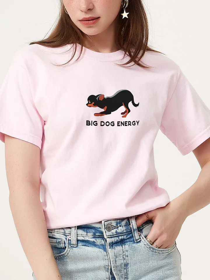 Big Dog Energy T-Shirt(Embroidered) of a Chihuahua(Black & Tan) product image (2)