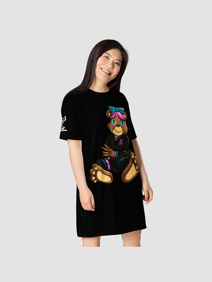 Sitting Girl Bear All-Over Print T-Shirt Dress product image (1)