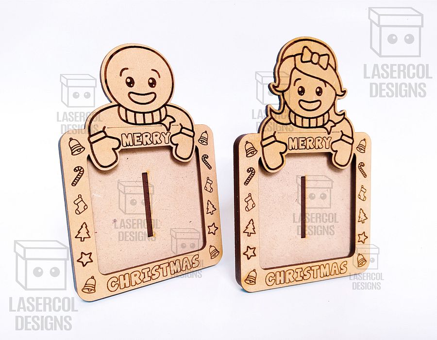 Christmas Ornaments Photo Frame Set 4- Laser Cut Files product image (3)