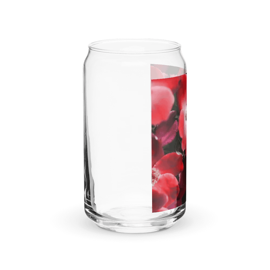 Bright Red Flowers Can Shaped Glass product image (40)
