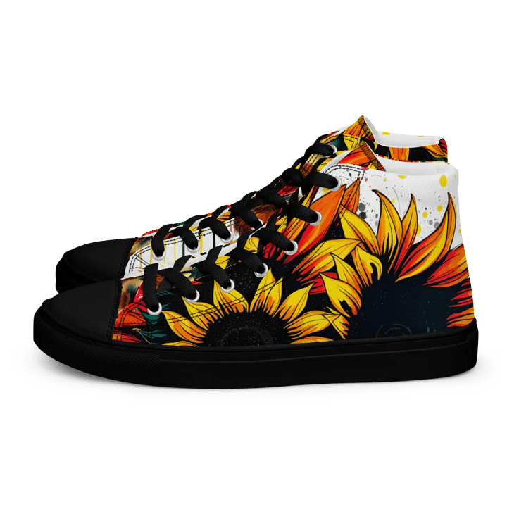 Van gogh's Sunflower Gaze, women's premium canvas High Tops product image (1)