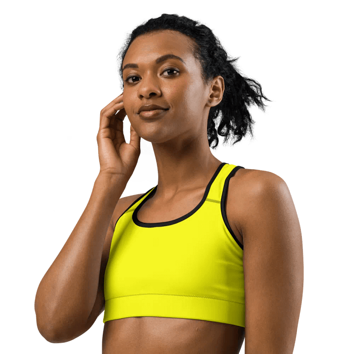 Plain Color Yellow Sports Bra product image (1)