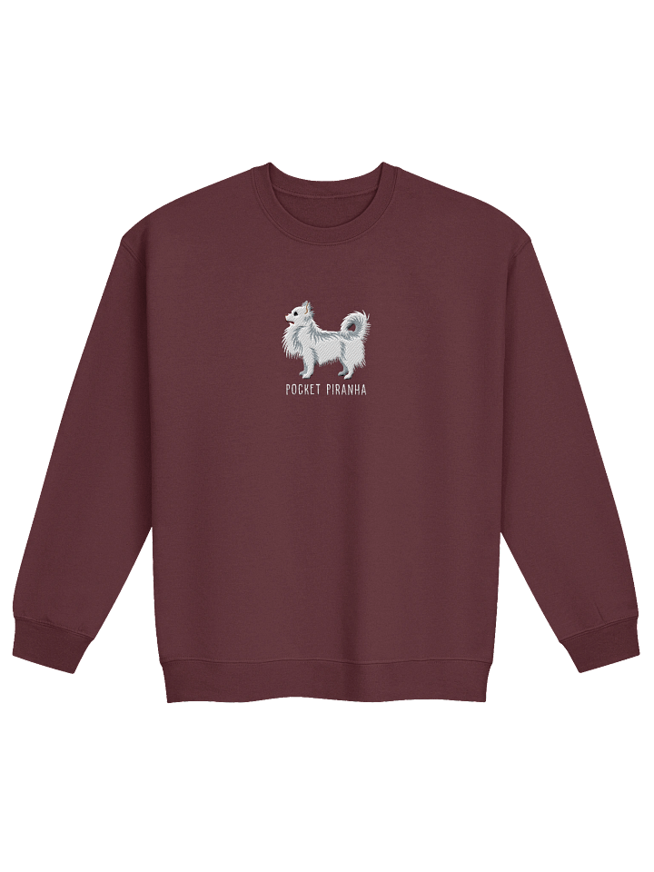 Pocket Piranha Sweatshirt (Embroidered) of a Longhaired Chihuahua(White) product image (3)