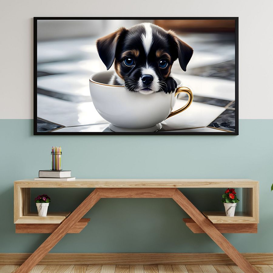 Pup In A Cup TV Frame Art product image (2)