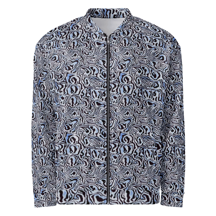 Blue Black Snake Pattern Bomber Jacket product image (1)