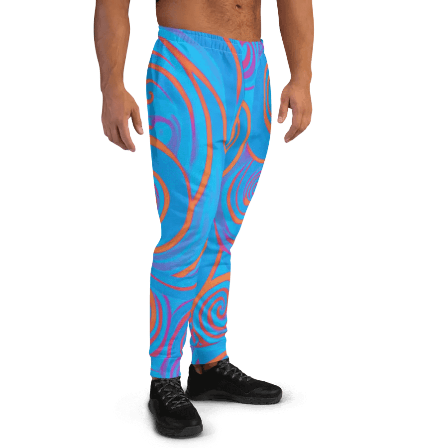 Funky Blue Dreams Liquid Tie-Dye Men's Joggers product image (6)