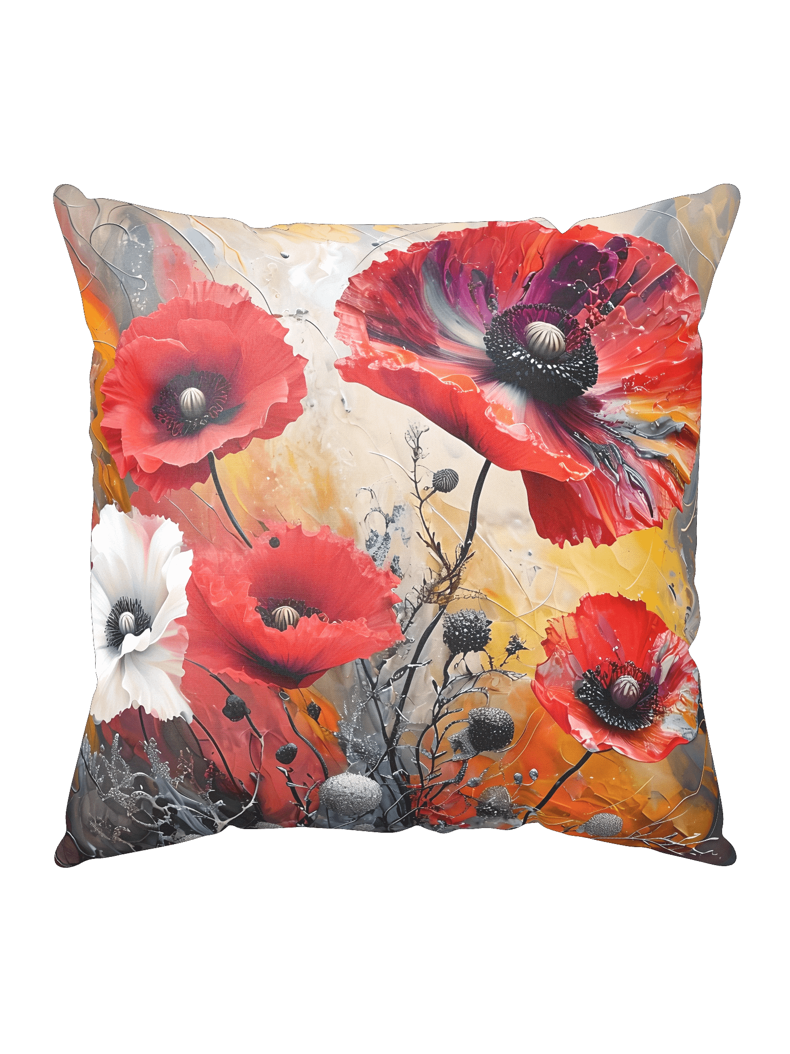Embers of Bloom – Abstract Red Poppy Cushion Cover product image (6)